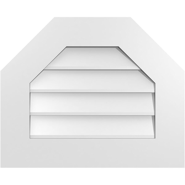 Ekena Millwork Octagonal Top Surface Mount PVC Gable Vent w/ 3-1/2"W x 1"P Standard Frame, 22"W x 18"H GVPOT22X1801SN - main